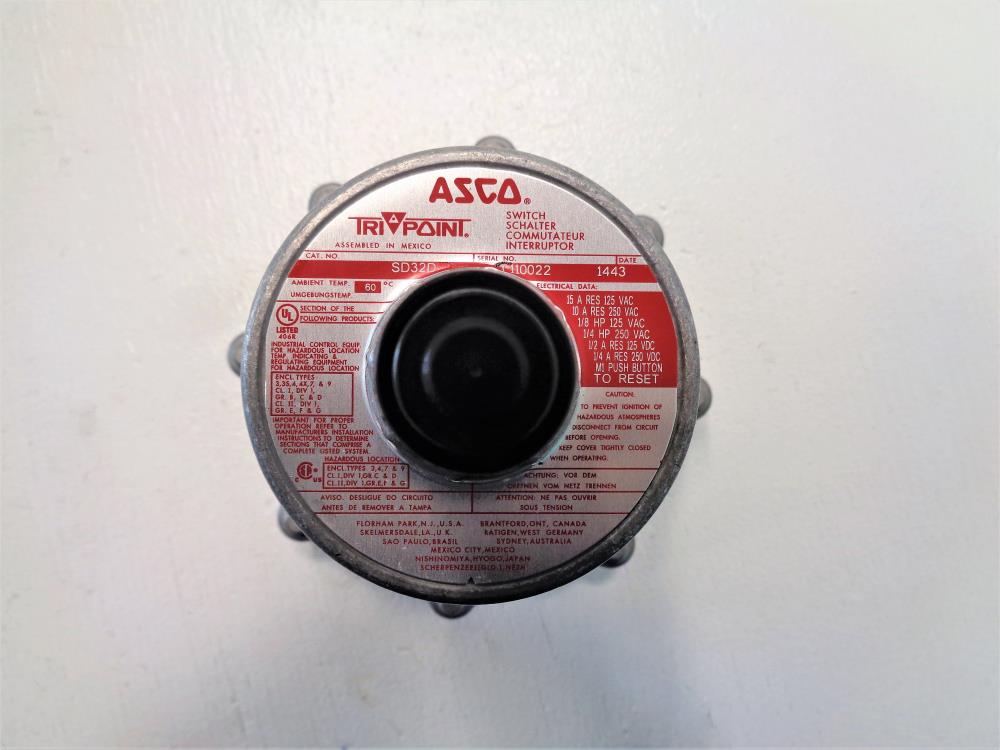ASCO Tri-Point Pressure Switch SD32D & TA31A11